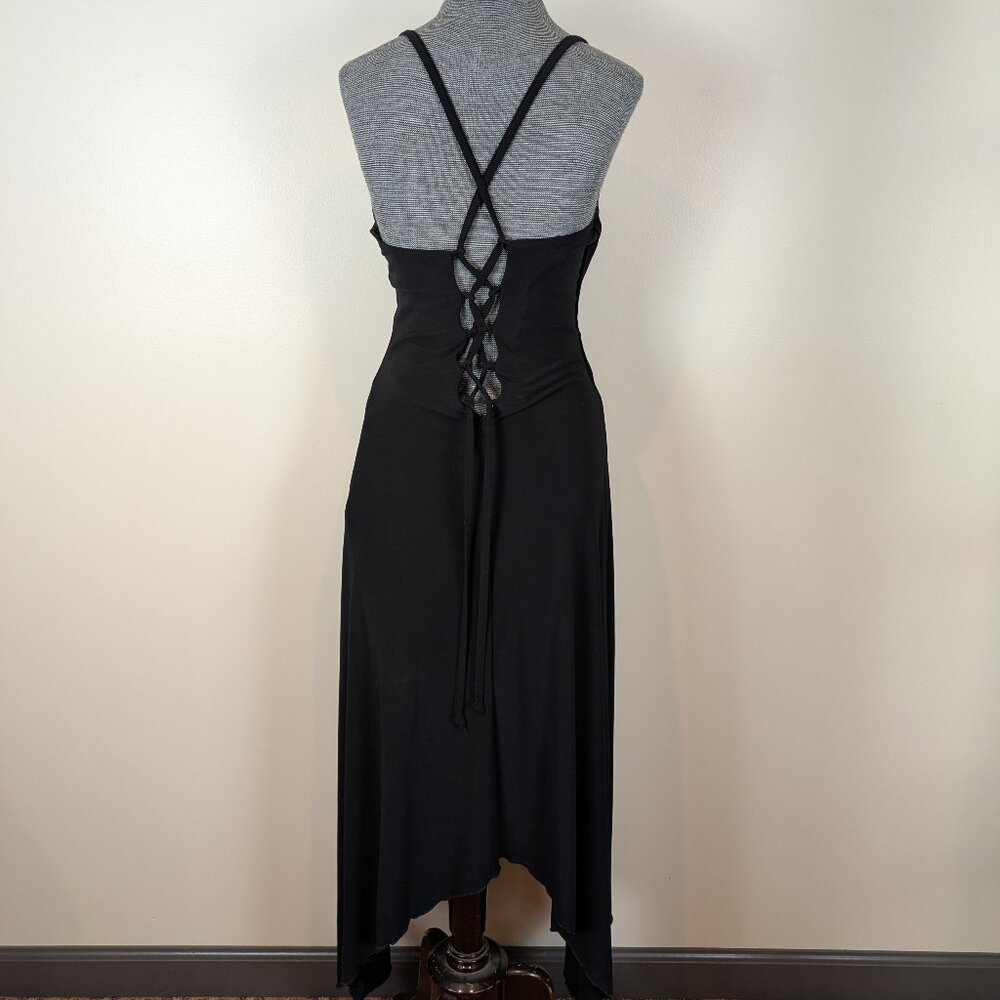 Designer Guess Collection Sexy Black Back Lace-up Rhinestone Dress Size M